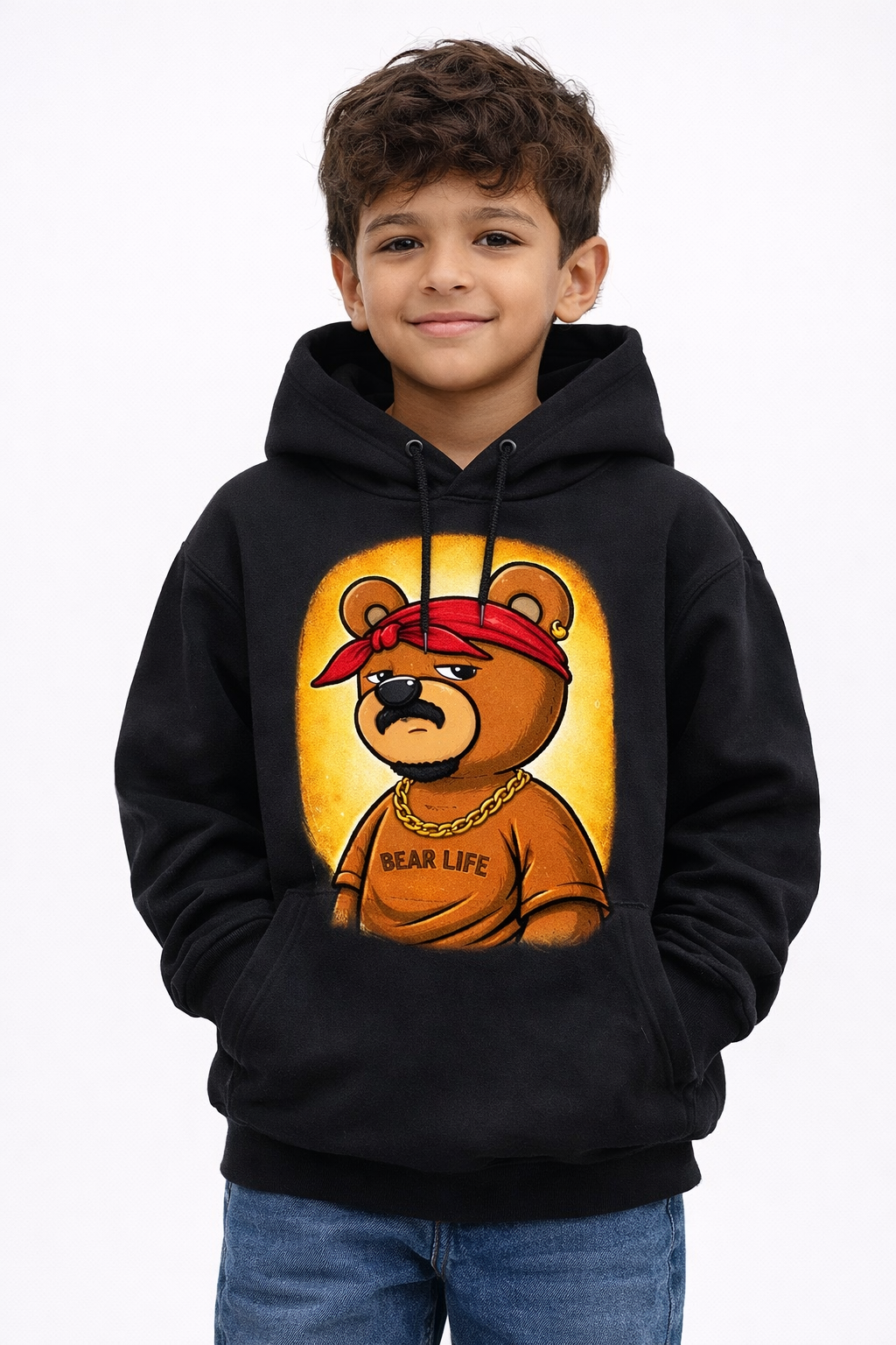 Bear life hoodie black