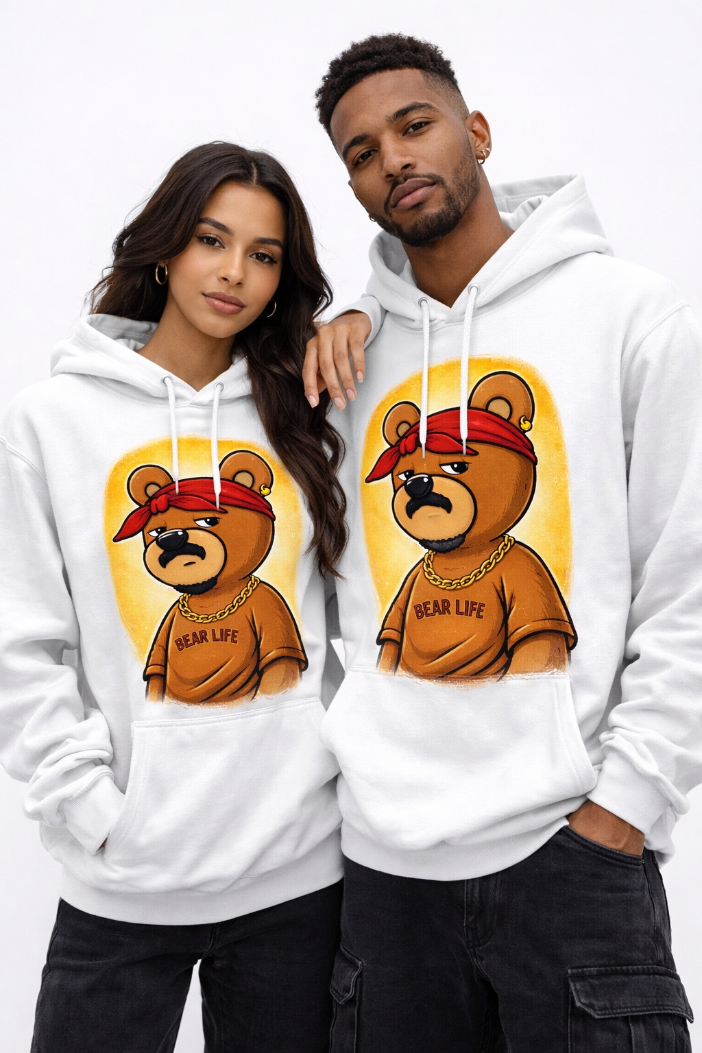 Bear life hoodie white