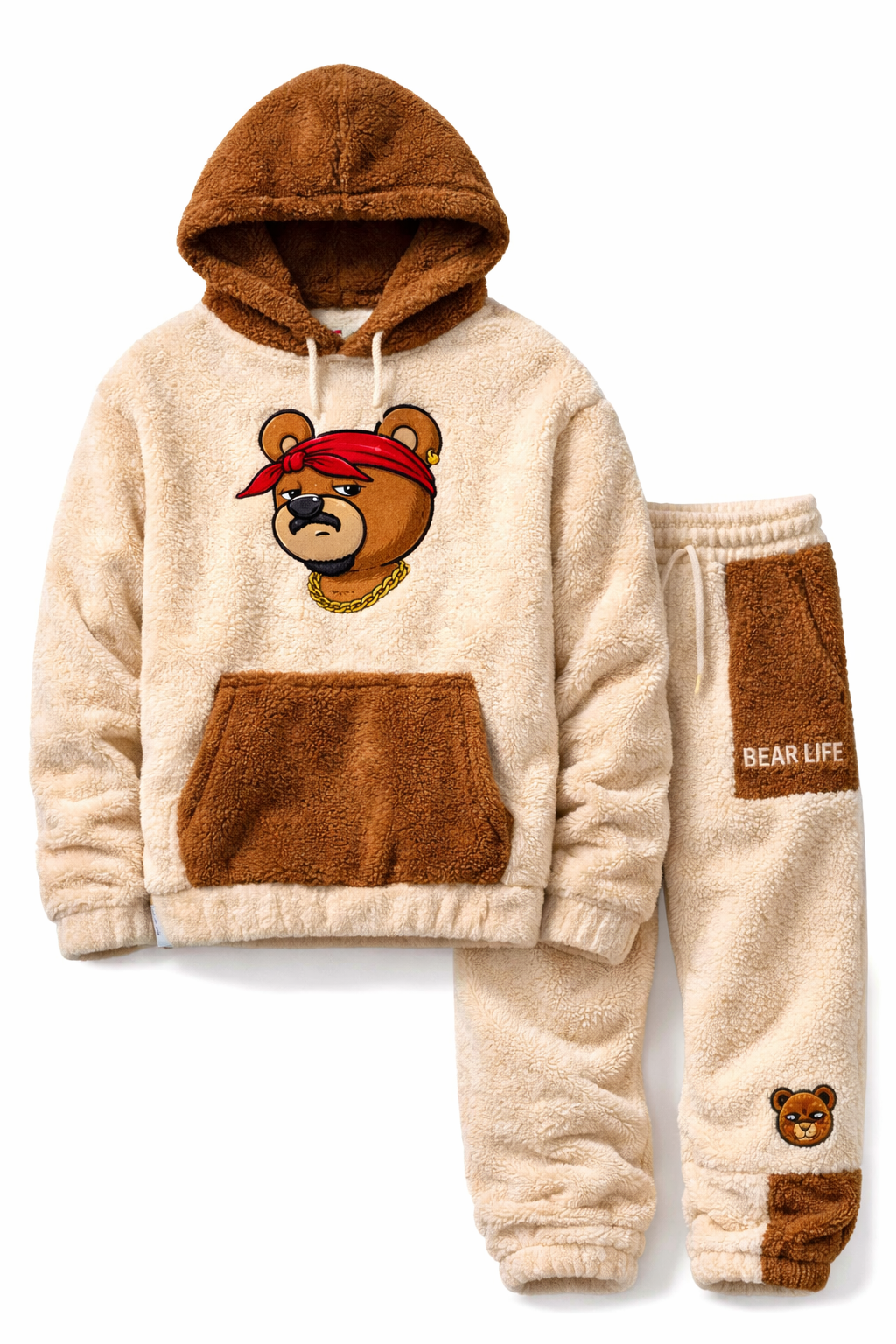 Bear Life Sherpa Fleece Set – Hoodie & Pants Bundle